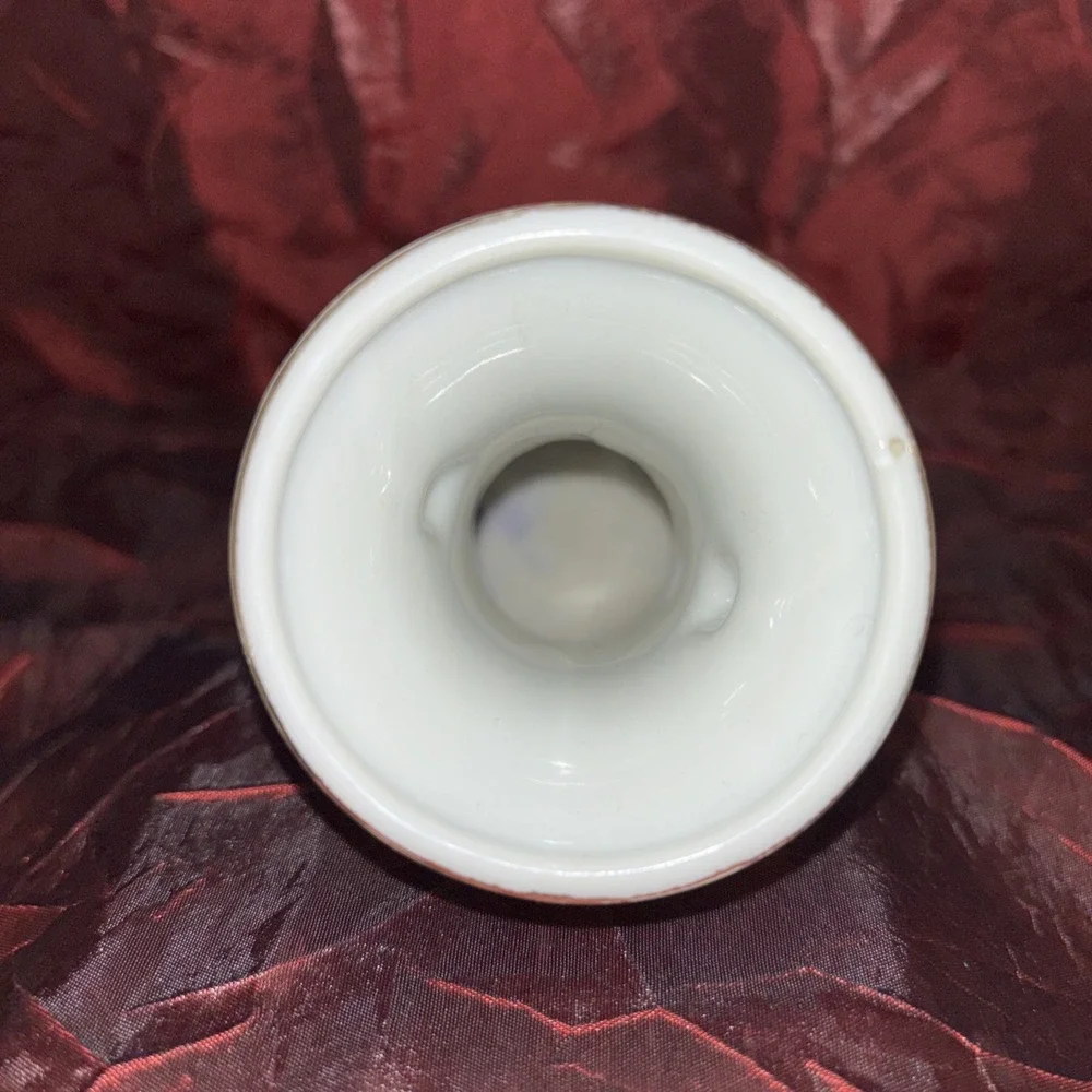 Vintage Japanese Buddhist Altar Lotus Flower Bud Vase Hand Painted Made In Japan